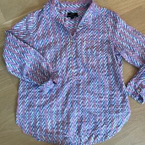 J. Crew Popover Shirt in Field Day Chevron Size Medium